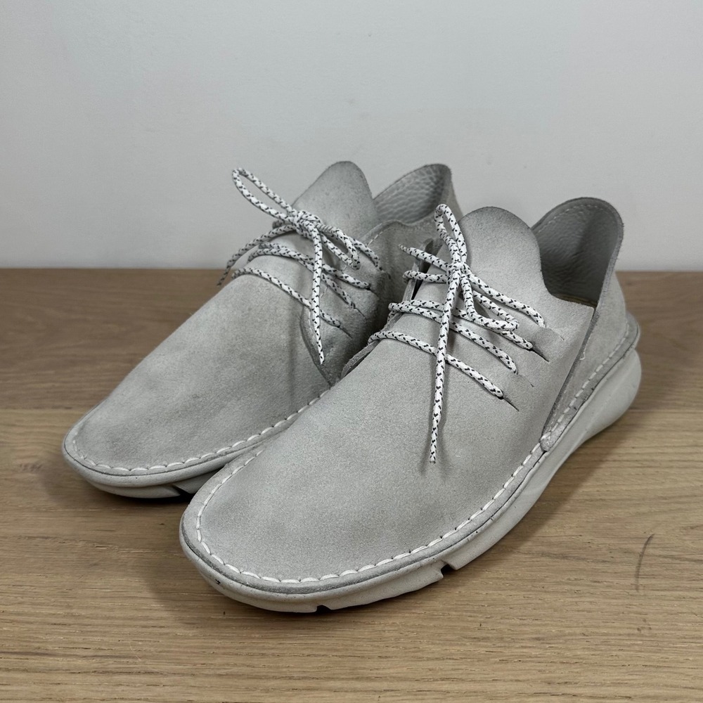 Clarks Unstructured Sneakers Women 8 Gray Suede Lace Up Comfort Walking Casual